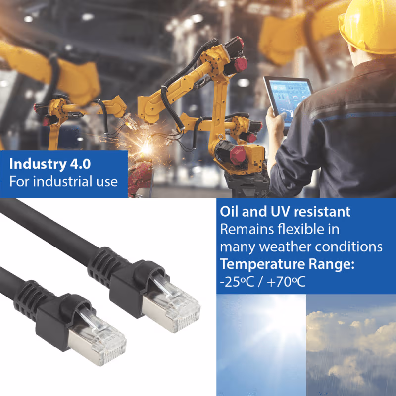S/FTP CAT7 10 Gigabit PUR Flex Netwerkkabel - CU - 5 meter - Zwart - Afbeelding 4