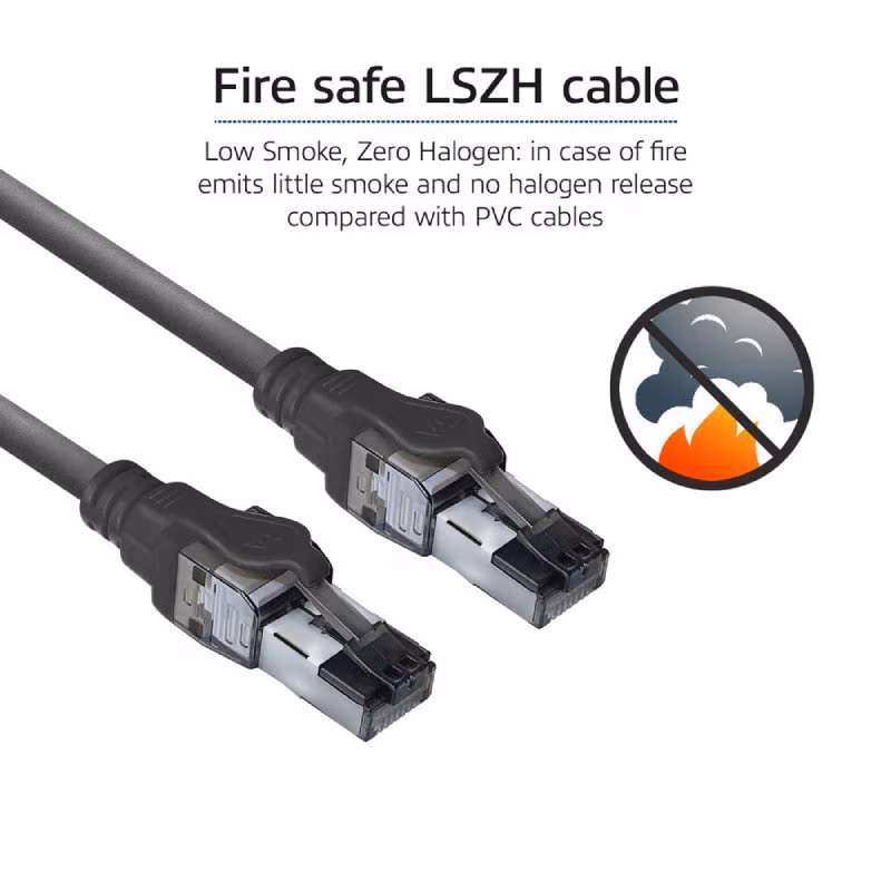 S/FTP CAT6A 10 Gigabit Netwerkkabel - CU - PoE++ 100W - 1,5 meter - Zwart - Afbeelding 4