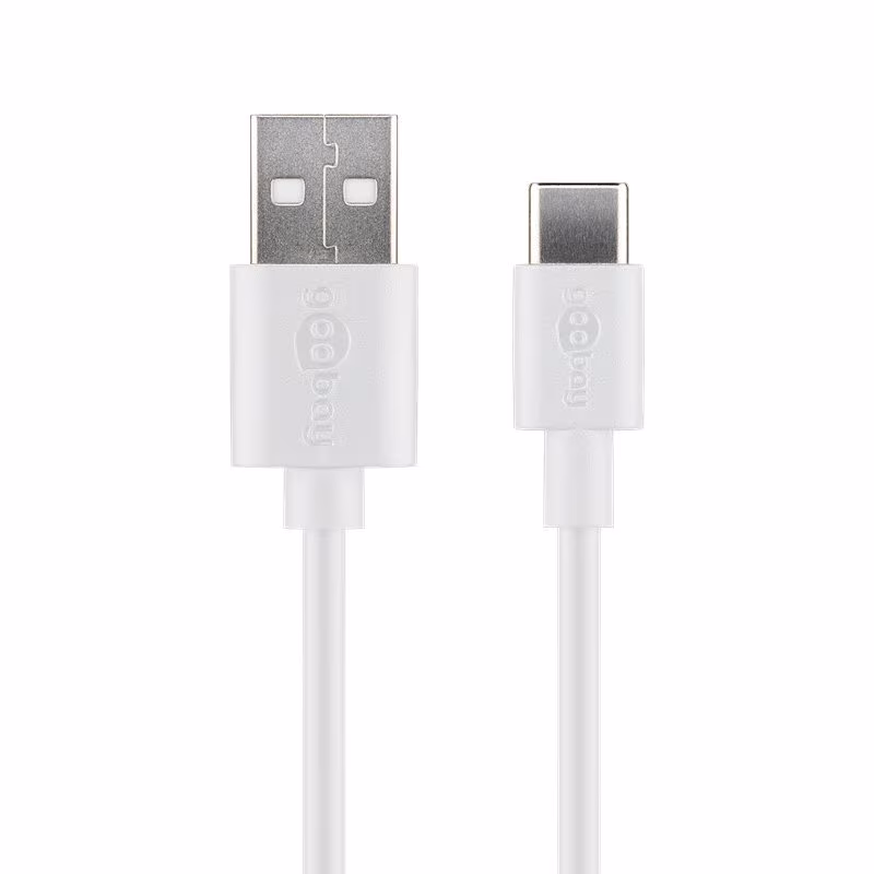 USB-A naar USB-C Kabel - USB 2.0 - 1 meter - Wit - Afbeelding 2