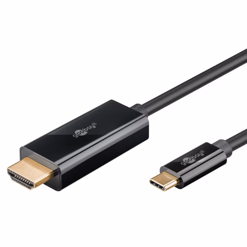 USB-C naar HDMI kabel - 4K 60Hz - Verguld - 3 meter - Zwart - Afbeelding 2