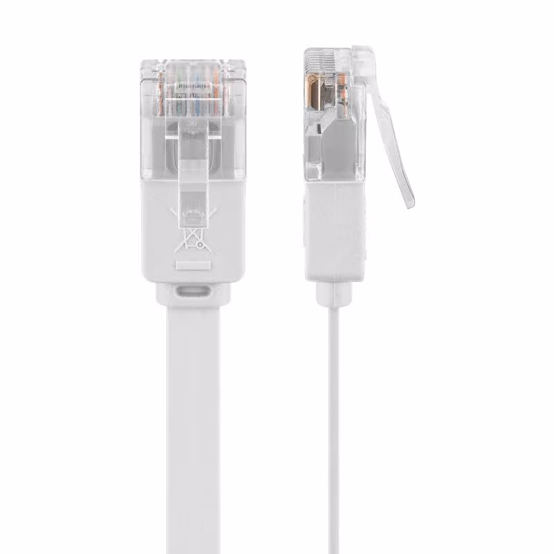 UTP CAT5e Gigabit Netwerkkabel - plat - CCA - 2 meter - Wit - Afbeelding 2
