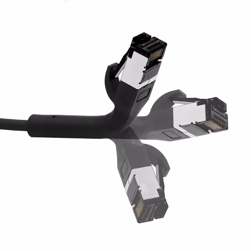 FTP CAT8.1 40 Flexline Gigabit Netwerkkabel - CU - Buigbare connector - 0,5 meter - Zwart - Afbeelding 2