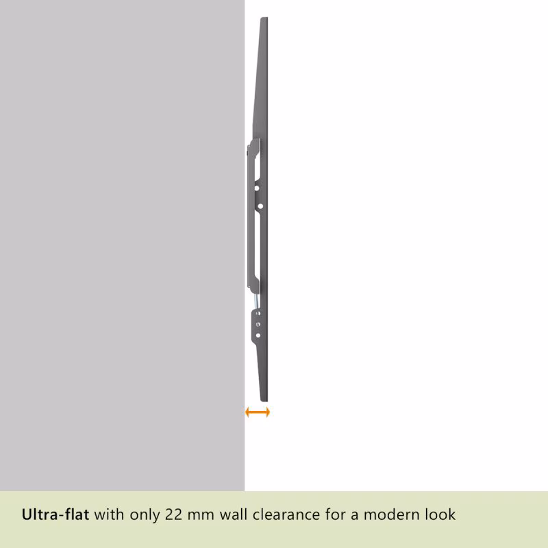 TV muurbeugel voor 32-75 inch scherm - Vast - 22mm wandafstand - Tot 45kg - Eco - Zwart - Afbeelding 2