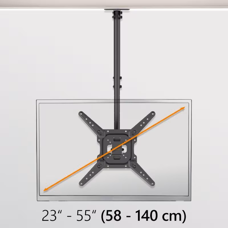TV Plafondbeugel - 23-55 inch Scherm - Uitklapbaar, draaibaar & hoogte verstelbaar - 35kg - Zwart - Afbeelding 8