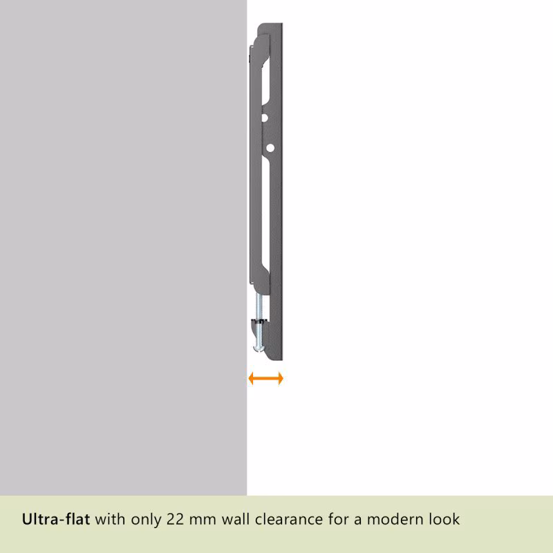 TV muurbeugel voor 13-43 inch scherm - Vast - 22mm wandafstand - Tot 45kg - Eco - Zwart - Afbeelding 2
