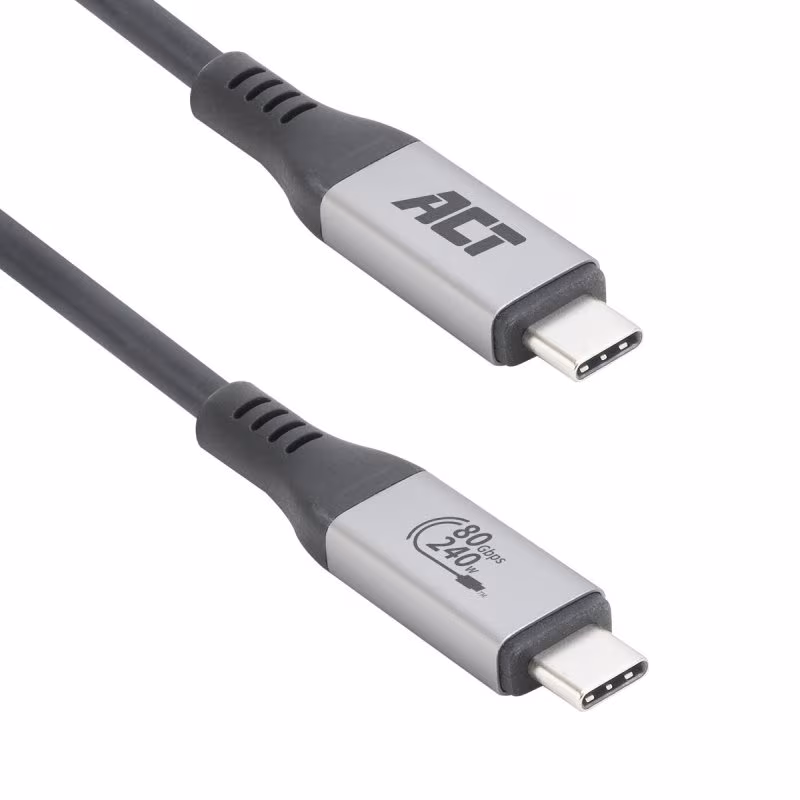 USB-C Kabel - USB4 Gen 2 - Thunderbolt 3, 4 en 5 compatible - 240W laden - Pro - 2 meter - Zwart