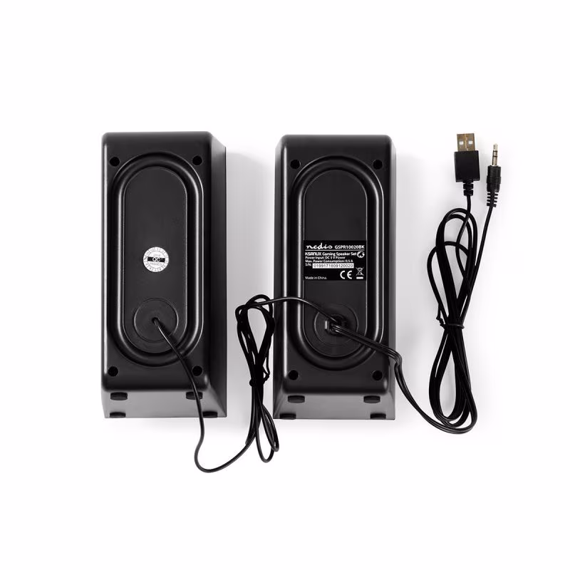 PC Gaming 2.0 Luidspreker Set - 12W - 3,5mm Stereo Jack - USB gevoed - Zwart/Blauw - Afbeelding 4