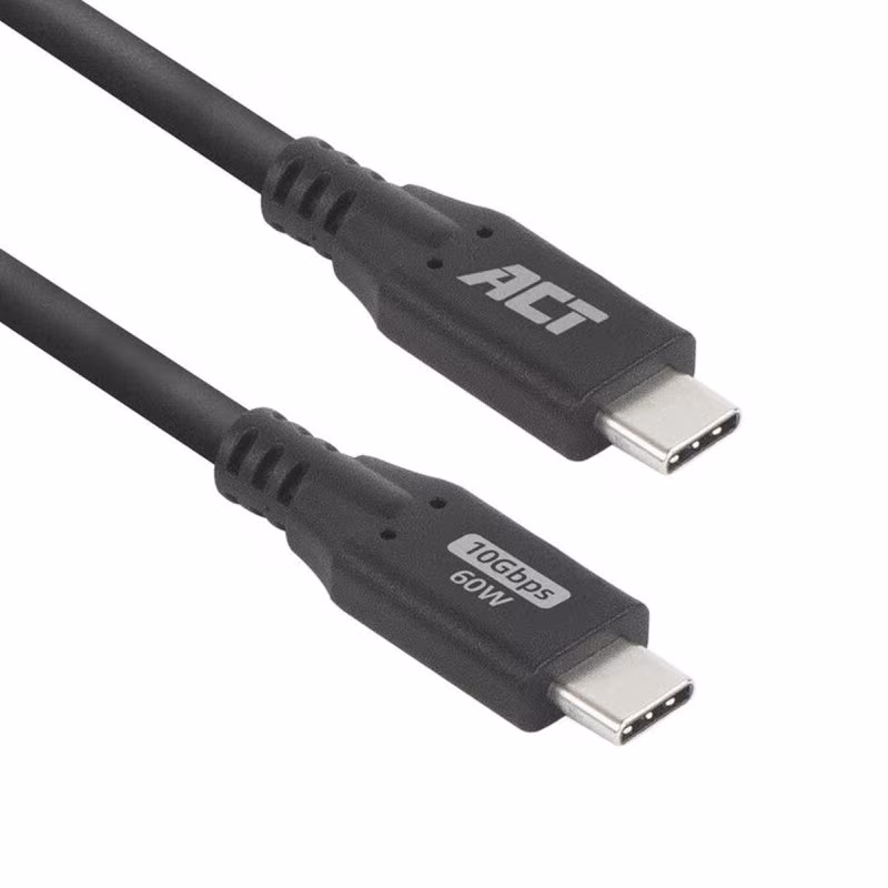USB-C Kabel - USB 3.2 Gen 2 - 60W laden - Premium - 1 meter - Zwart
